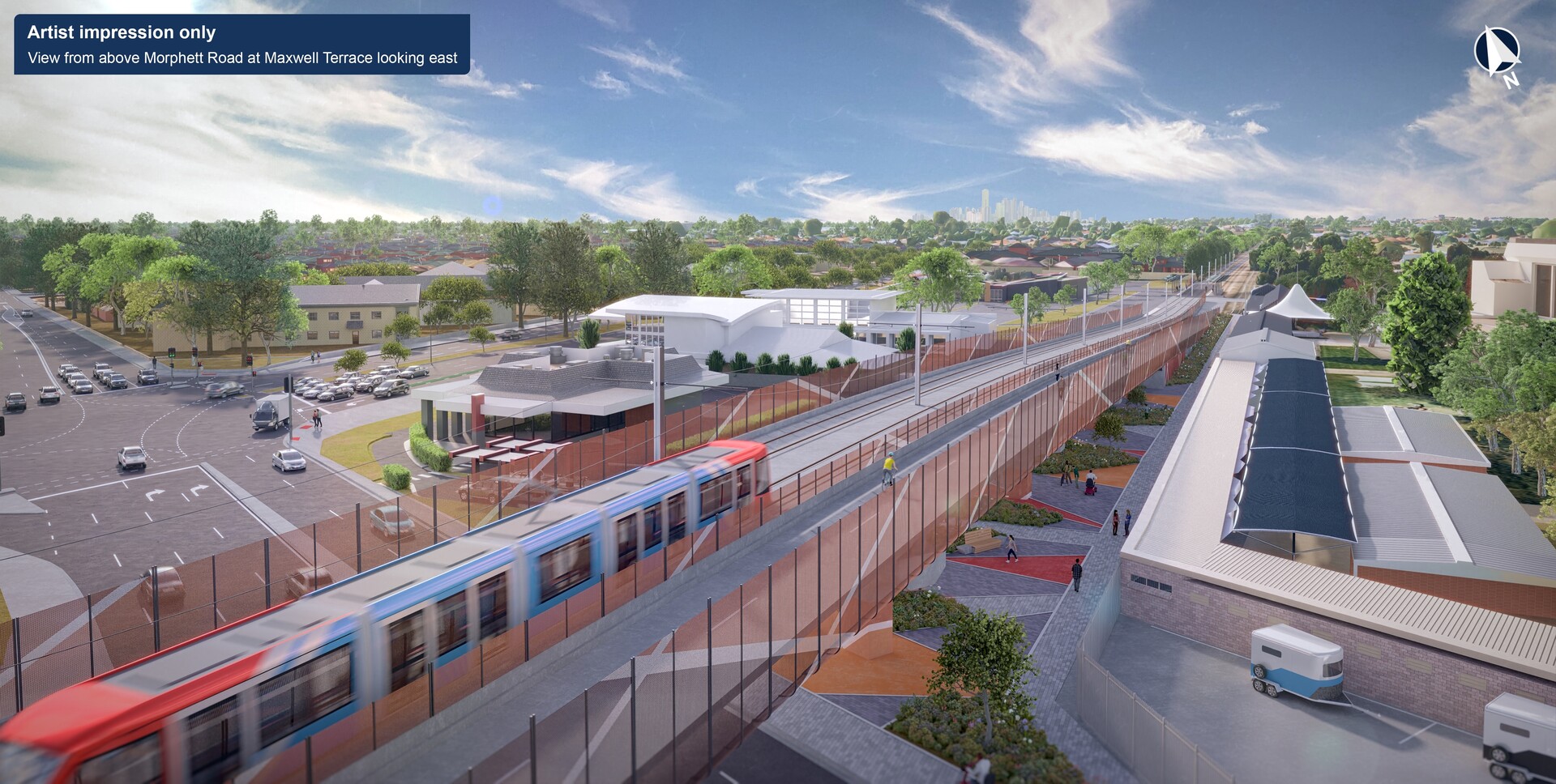 DIT Tram Grade Separations Morphett Road Concept Morphett Road at Maxwell Tce